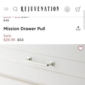 (8)NWT Rejuvenation Mission Drawer Pull Polished Chrome 4”